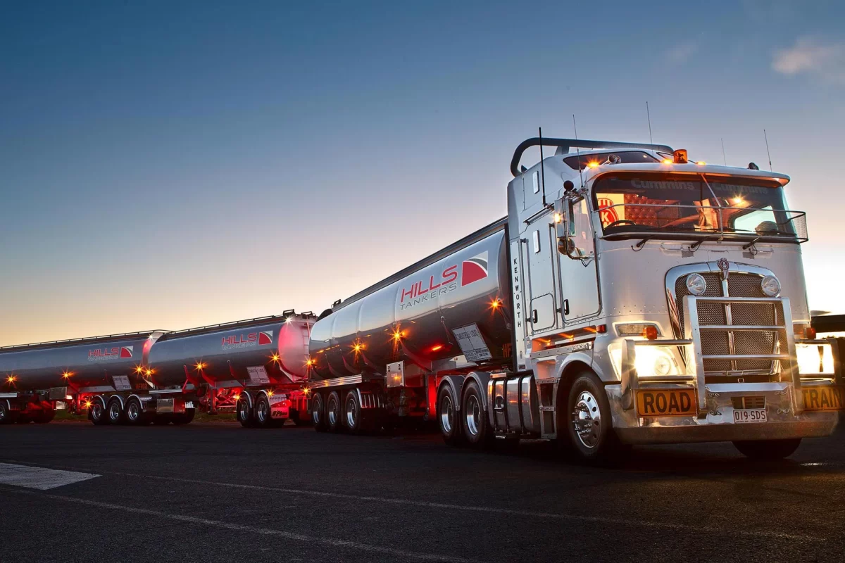 Hills Tankers truck transporting hazardous goods